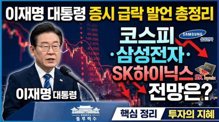 <b>이재명</b> 대통령 증시 급락 <b>발언</b> 총정리, 코스피·삼성전자·SK하이닉....
