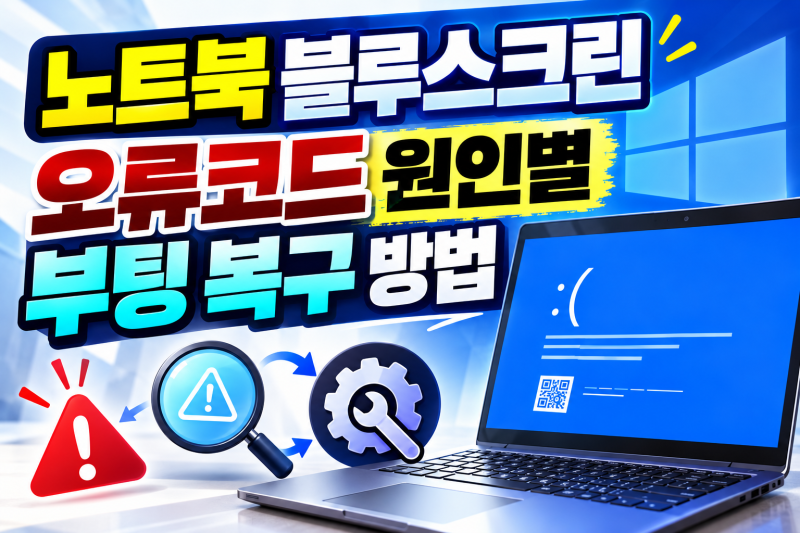 노트북 블루스크린 오류코드 원인별 부팅 복구 방법 총정리 (초보자용 가이드)