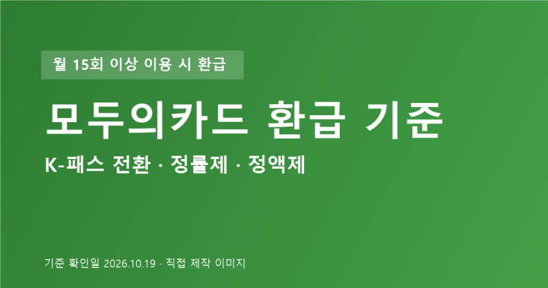 모두의카드 환급 기준｜K-패스 전환·정액제 6.2만원·10월 변경