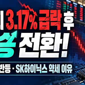 코스피 3.17% 급락 후 상승 전환! 삼성전자 반등·SK하이닉스 약세 이유