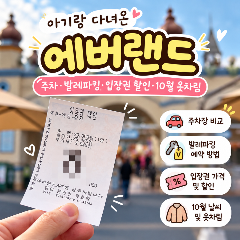 2026 에버랜드 주차장, 발레파킹 예약 방법, 입장권 할인, 10월 옷날씨 총정리