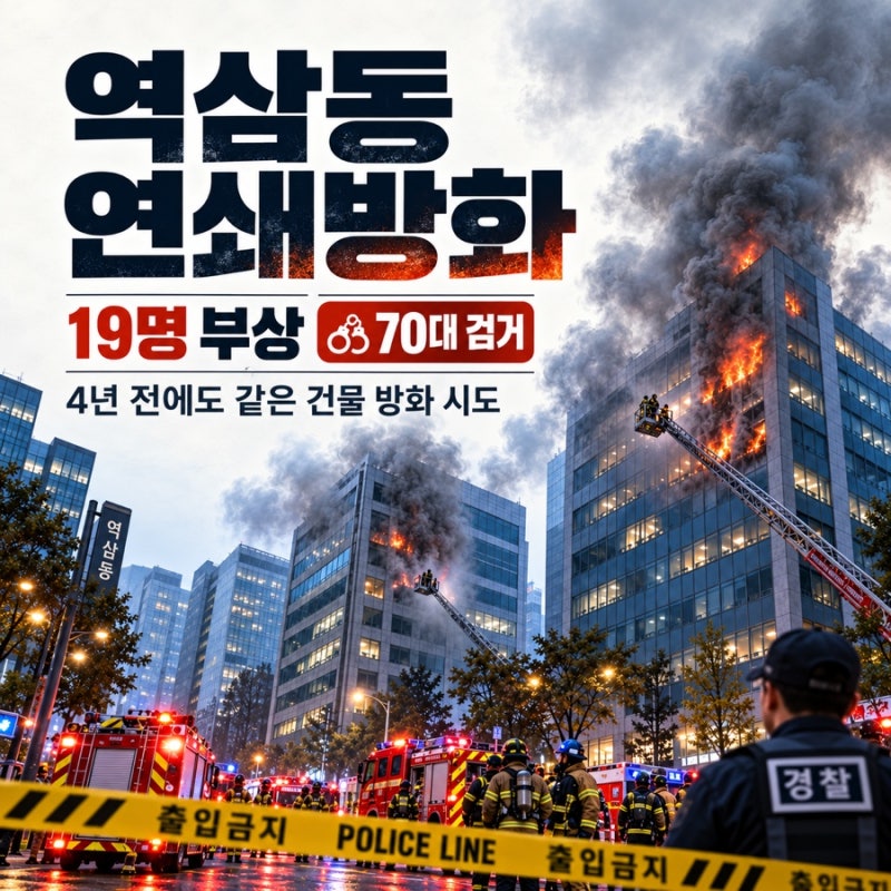 역삼동 연쇄방화 70대 검거｜19명 부상, 4년 전에도 같은 건물 방화 시도?