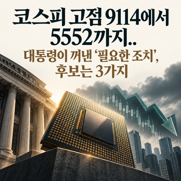코스피 고점 9114에서 5552까지.. <b>대통령</b>이 꺼낸 '필요한 조치', 후보는....