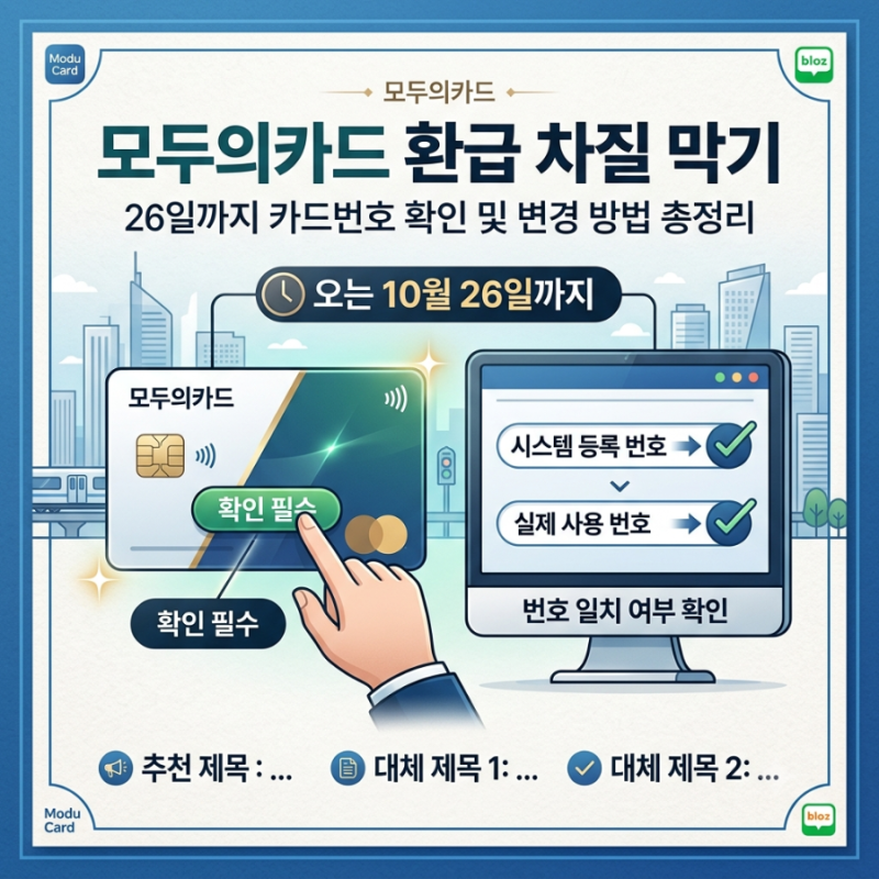 모두의카드 환급 차질 막으려면 26일까지 꼭 확인해야 할 카드번호 변경 방법