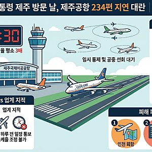 [이슈] 제주공항 234편 지연 대란, '대통령 전용기' 영향 및 논란 핵심 정리