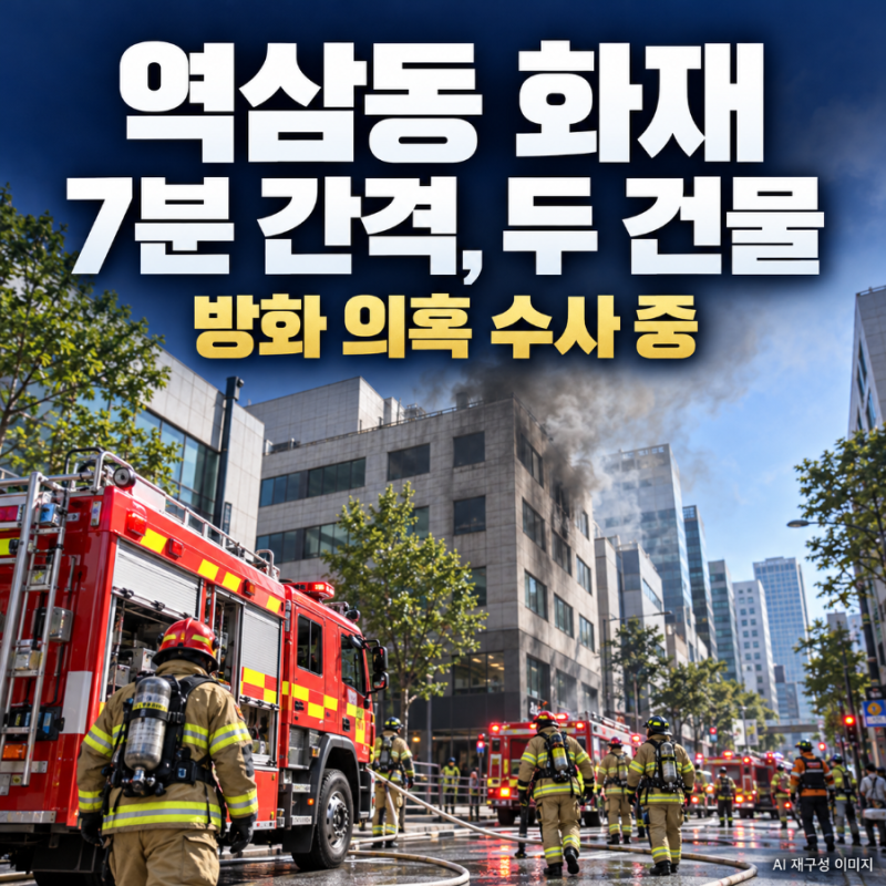 역삼동 화재, 7분 간격으로 두 건물에 불…방화 의혹과 부상자 상황