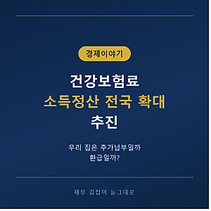 건강보험료 소득정산 전국 확대 추진, 우리 집은 추가납부일까 환급일까