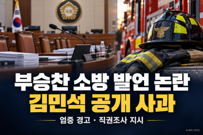 부승찬 ‘소방 재정 쭉쭉’ 발언 논란…김민석 사과와 후속 조치 정리