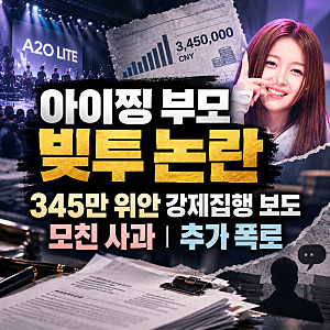 아이찡 부모 빚투 논란｜345만 위안 강제집행 보도·모친 사과·추가 폭로
