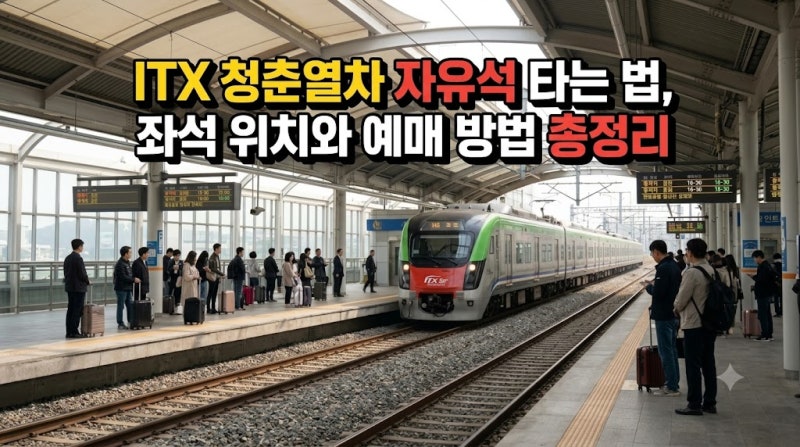 ITX 청춘열차 자유석 타는 법, 좌석 위치와 예매 방법 총정리