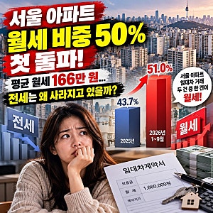 서울 아파트 월세 50% 첫 돌파! 평균 166만 원…전세는 왜 사라지고 있을까?