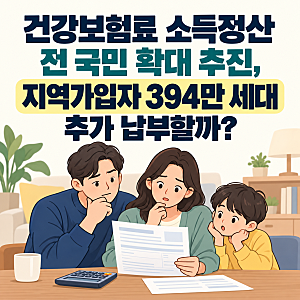 건강보험료 소득정산 전 국민 확대 추진, 지역가입자 394만 세대 추가 납부할까?