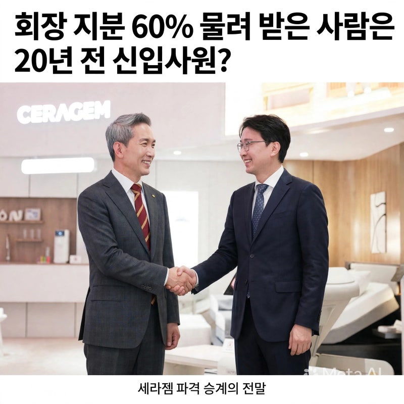 세라젬 회장 지분 60%를 물려받을 사람은 20년 전 신입사원? 세라젬 파격 승계의 전말