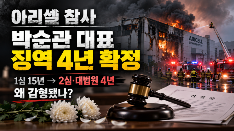 <b>아리셀 참사 23명</b> 사망했는데 징역 4년? 15년에서 감형된 진짜 이유