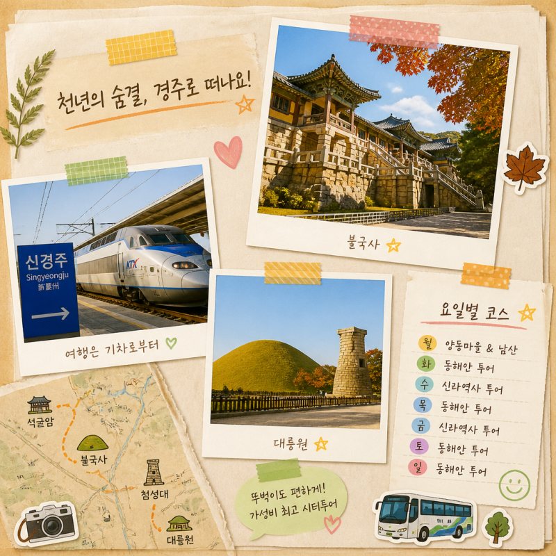 기차 타고 떠나는 가을 경주 여행 시티투어 코스 총정리