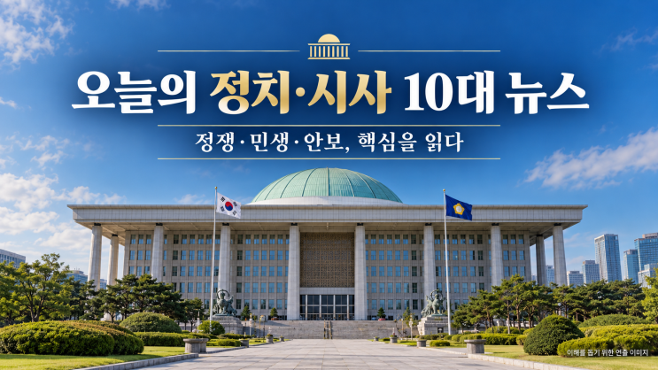 오늘 정치·시사 뉴스 TOP 10, 사법 갈등부터 주거·연금·북한 정세까....
