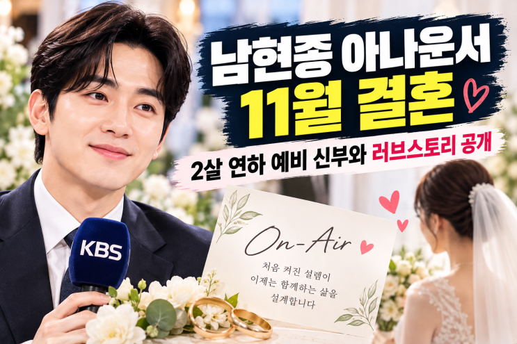 <b>남현종 아나운서</b> 예비 신부 누구? 나이·직업·결혼 날짜·프로필 총....