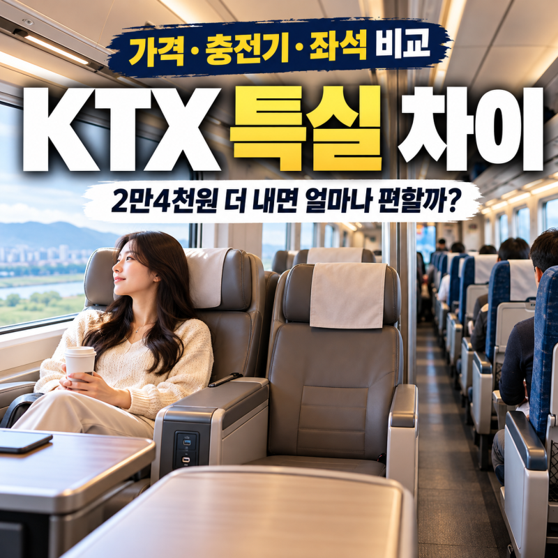 KTX 특실 차이 가격부터 충전기 좌석까지 뭐가 다를까?