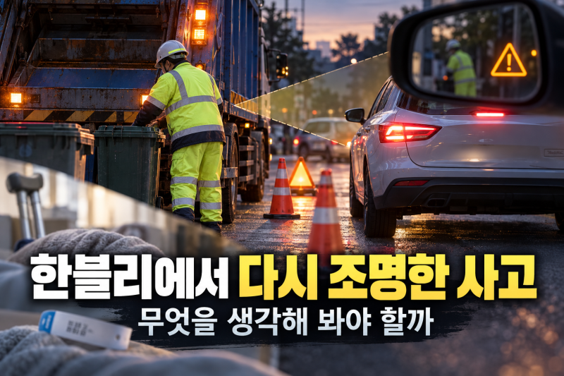 한블리 26세 환경미화원 후진 사고, 다리 절단 위기와 2년째 사과 논란