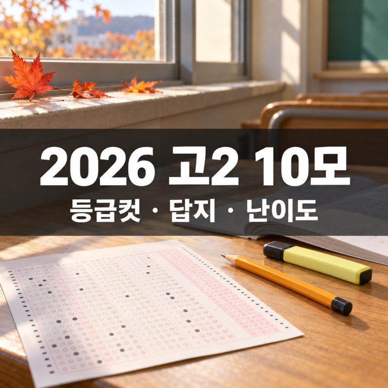 2026, 2027 고2 10월 모의고사 10모 등급컷, 10모 답지, 난이도