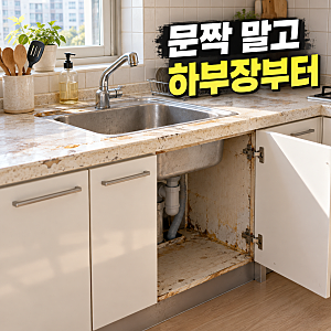 ‘문짝은 멀쩡한데 다 바꿔야 하나?’ 싱크대 상판 교체비용, 하부장부터 보세요