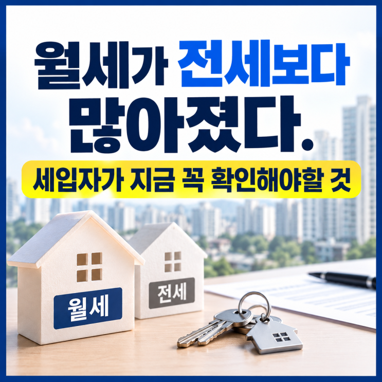 월세가 전세보다 많아졌다. 세입자가 지금 꼭 확인해야할 것