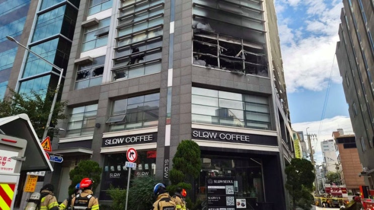 강남 <b>역삼동</b> 130m 거리서 7분 간격 화재…19명 부상, 두 건물 모두 특....