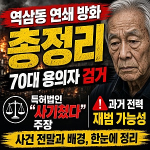 역삼동 연쇄 방화 총정리 70대 용의자 검거 특허법인 “사기쳤다” 주장과 과거 전력