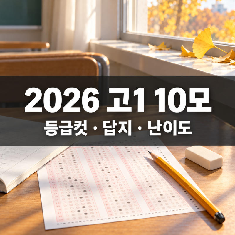 2026, 2027 고1 10월 모의고사 10모 등급컷, 10모 답지, 난이도