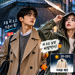 비 온 뒤 갑자기 추워진다! 10월 하순 기온별 아우터 추천, 경량패딩부터 트렌치코트까지