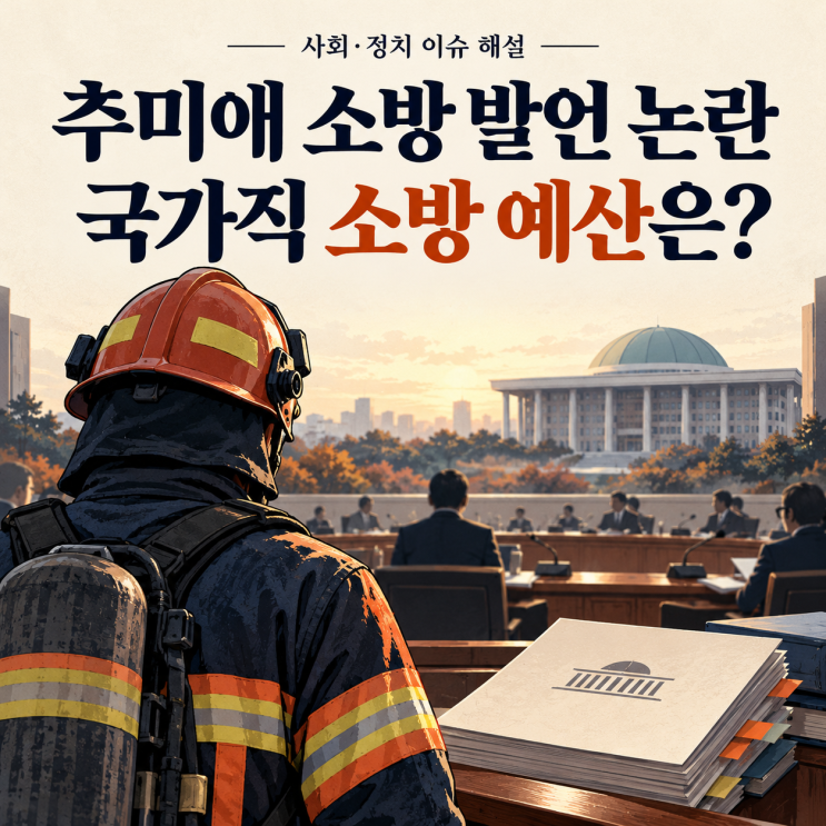 <b>추미애 소방</b> 발언 논란, 국가직 <b>소방관</b> 예산은 왜 지방이 부담할까?