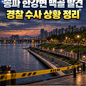 송파 한강변 백골 발견 10월 20일 신고, 잠실대교·올림픽대교 남단 배수로 경찰 수사 상황과 ....