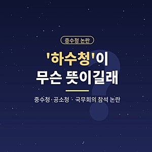 하수청 뜻, 중수청장 국무회의 참석 논란 정리