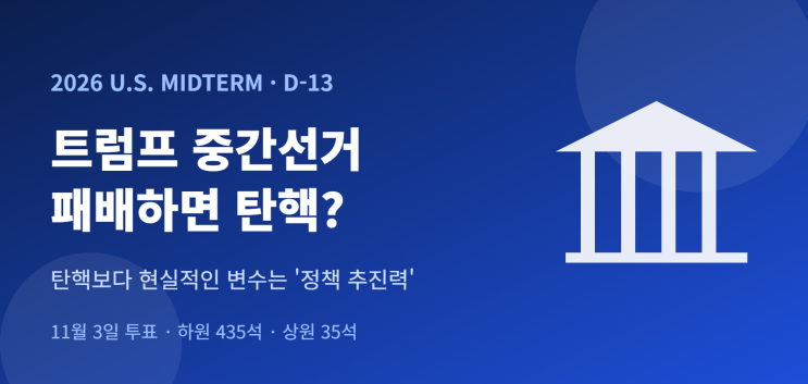 트럼프 <b>중간선거</b> 패배하면 탄핵될까? 2026 <b>미국 중간선거</b> 핵심 변수 ....