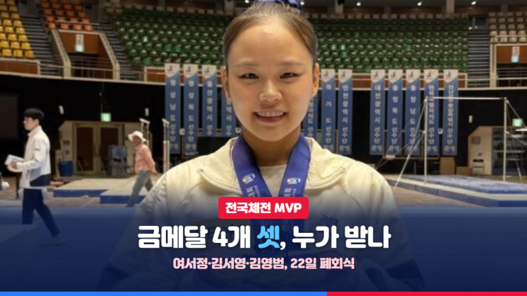 "MVP 트로피의 향방은" 금메달 4개가 셋, 여서정·김서영·<b>김영범 전국</b>....