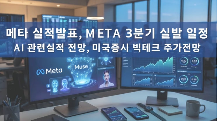 <b>메타 실적발표</b>, meta 3분기 실발 일정, 한국시간, muse 전망, 주가전망, ....