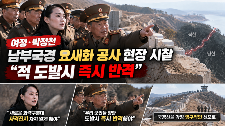 <b>김여정</b>·박정천 <b>남부국경</b> 요새화 현장 <b>시찰</b>, 북한이 즉시 반격 경고....
