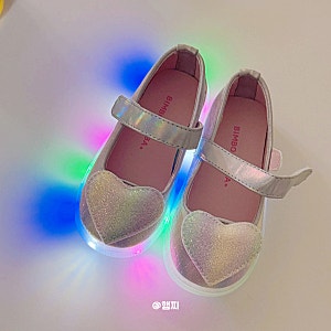유아 LED 신발 두돌 아기 여아 반짝이 구두 빔보빔바