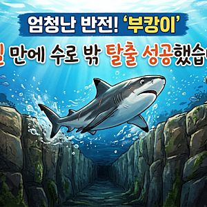 흑상어 부캉이 수로에 영영 갇히는 줄 알았는데 엄청난 반전 "33일 만에 수로 밖 탈출 성공했....