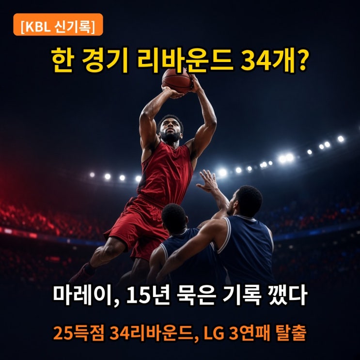 [KBL 신기록] 한 경기 <b>리바운드</b> <b>34</b>개, <b>마레이</b>는 어떻게 15년 묵은 기록....