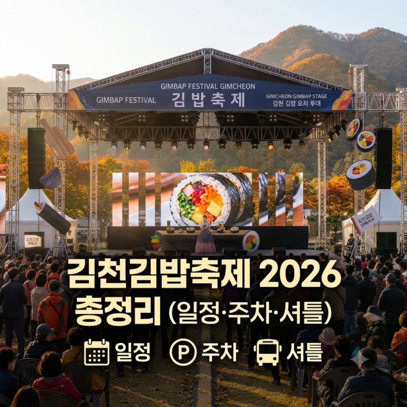 김천김밥축제 2026 일정, 셔틀운영, 가수는 누가올까?