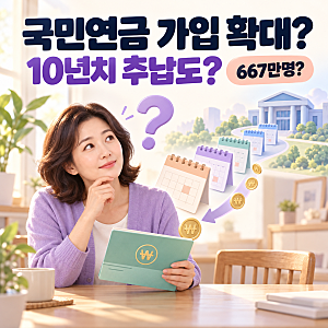 “국민연금 667만명 가입 확대?” 전업주부도 10년치 추납 가능해질까?