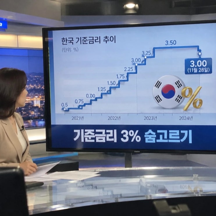 한은 <b>기준금리</b> <b>동결</b> <b>3%</b> 속도조절 숨고르기