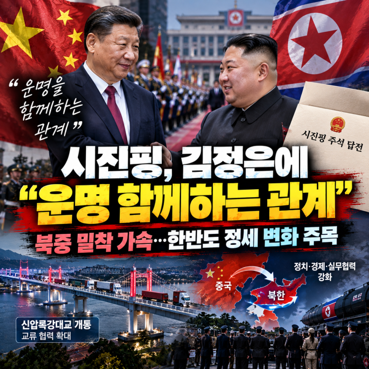 <b>시진핑</b>, <b>김정은</b>에 <b>답전</b>…"두 나라는 운명 함께하는 관계"