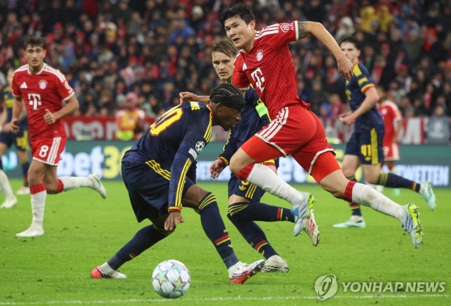 김민재 전반만 뛰고 교체 <b>뮌헨</b>, <b>아스널</b>과 2-2 <b>무승부</b>! 케인은 UCL 10경....