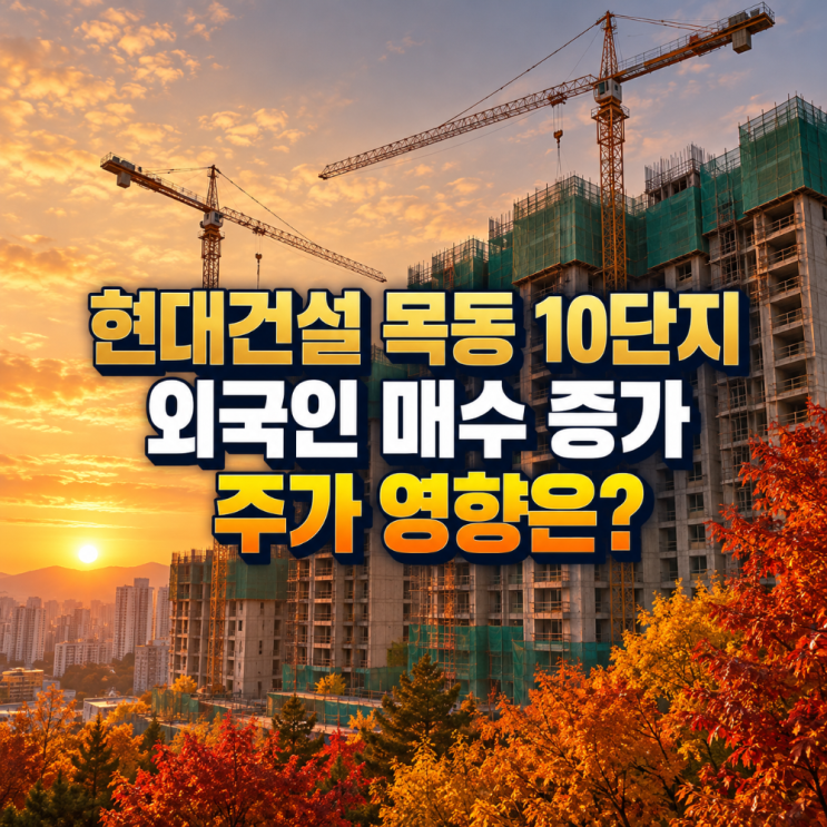 목동 10단지 재건축 따낸 <b>현대건설</b>, 외국인 매수에도 주가 변수는 남....