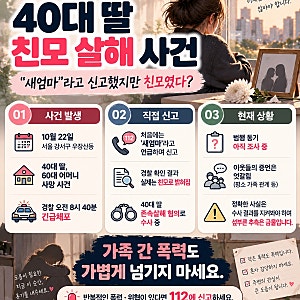 40대 딸 친모 살해 사건! “새엄마에게 나쁜 짓 했다” 신고했는데 친모였다? 강서구 사건 전....