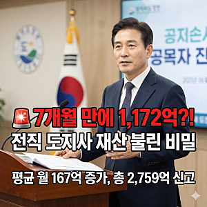 "한 달에 167억씩 늘었다고?" 7개월 만에 재산 1,172억 불린 전직 도지사의 놀라운 비밀 총정리