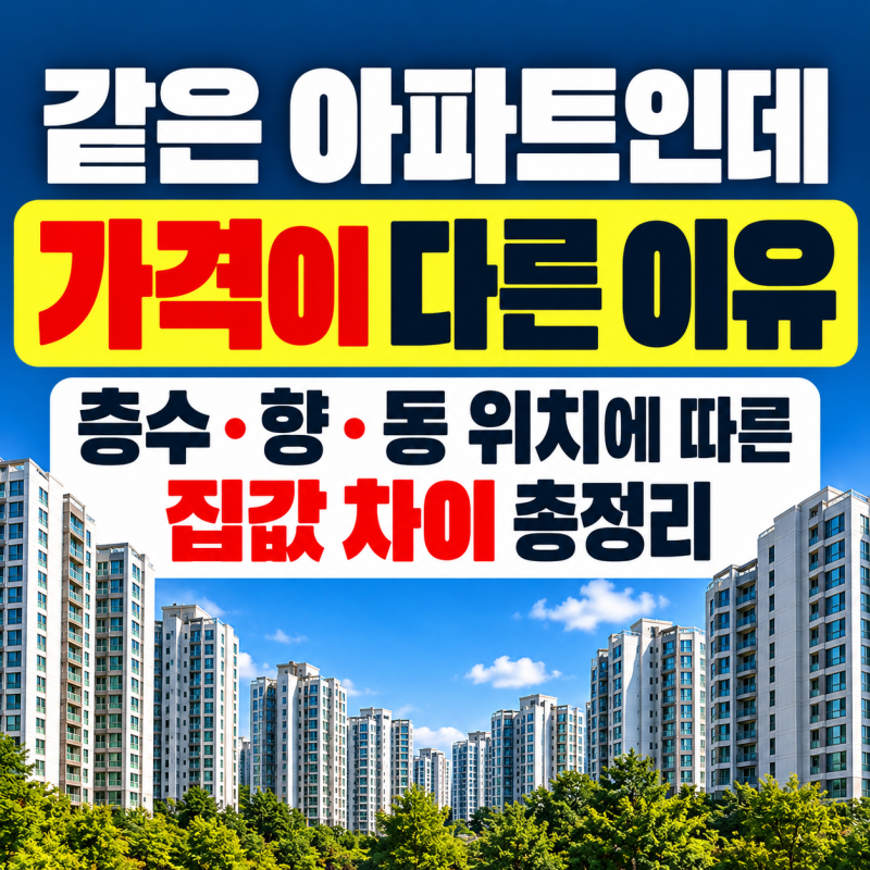 같은 아파트인데 가격이 다른이유? ▶ 층수ㆍ향ㆍ동 위치에 따른 집값 차이 총정리!