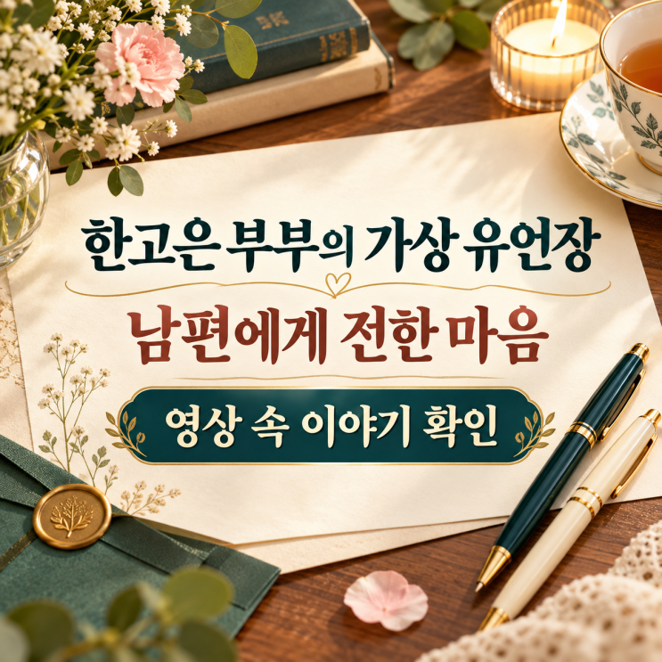 <b>한고은</b>·<b>신영수</b> 부부의 가상 <b>유언장</b>, 서로에게 남긴 따뜻한 말